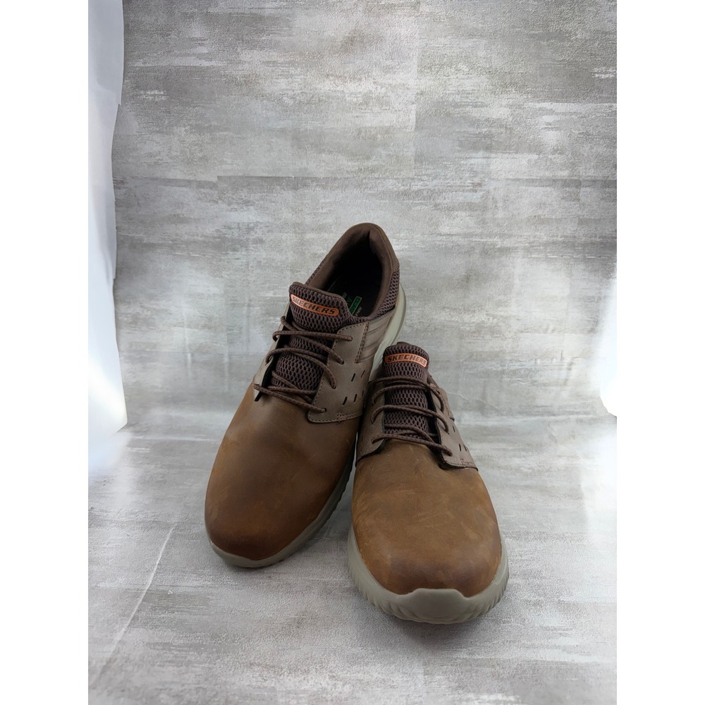 Skechers Men 210308 Classic Fit Air Cooled Memory Foam Brown Sneakers Sz 10.5